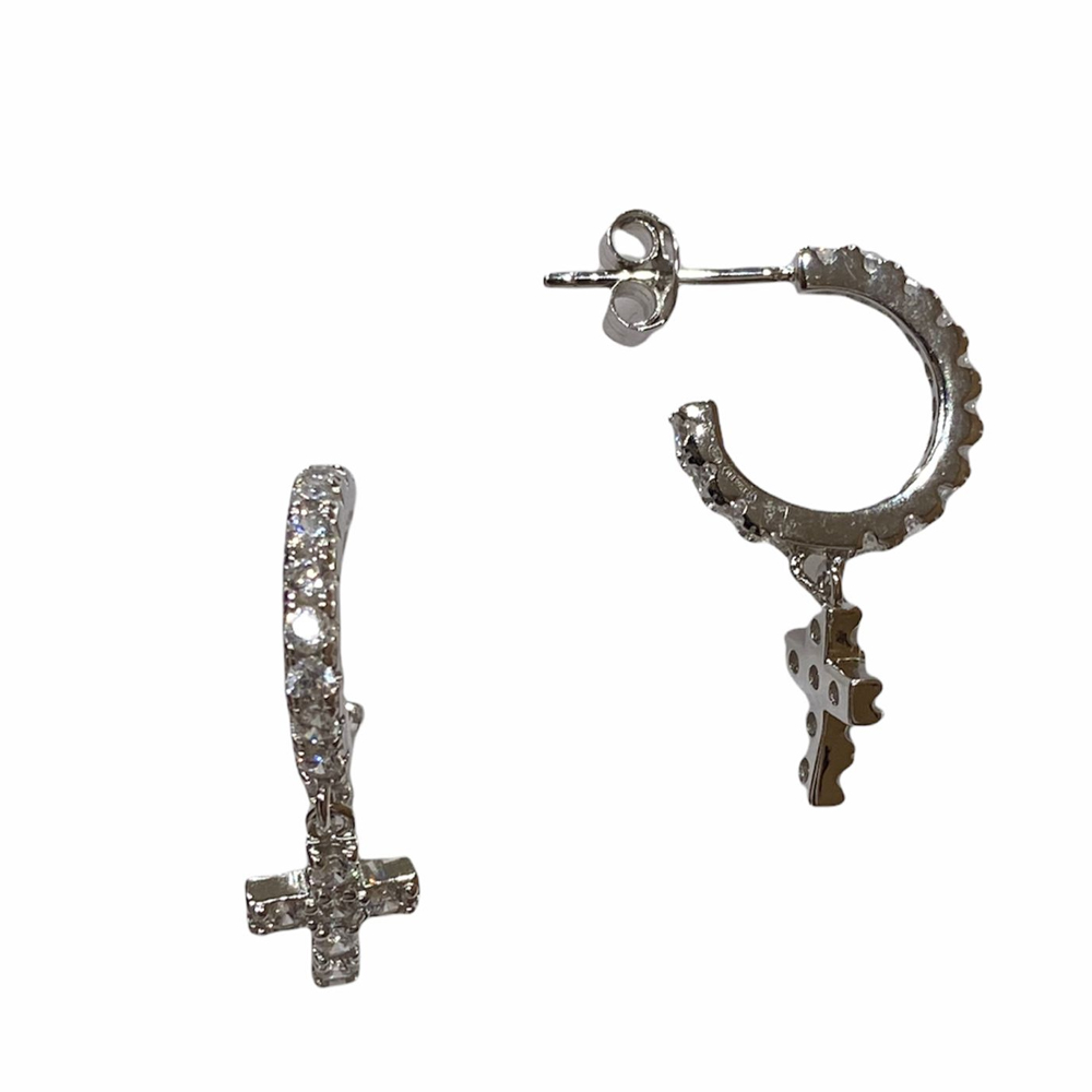 Orecchini-pendenti-donna-con-Croce-ORNBCR Orecchini pendenti donna con Croce ORNBCR