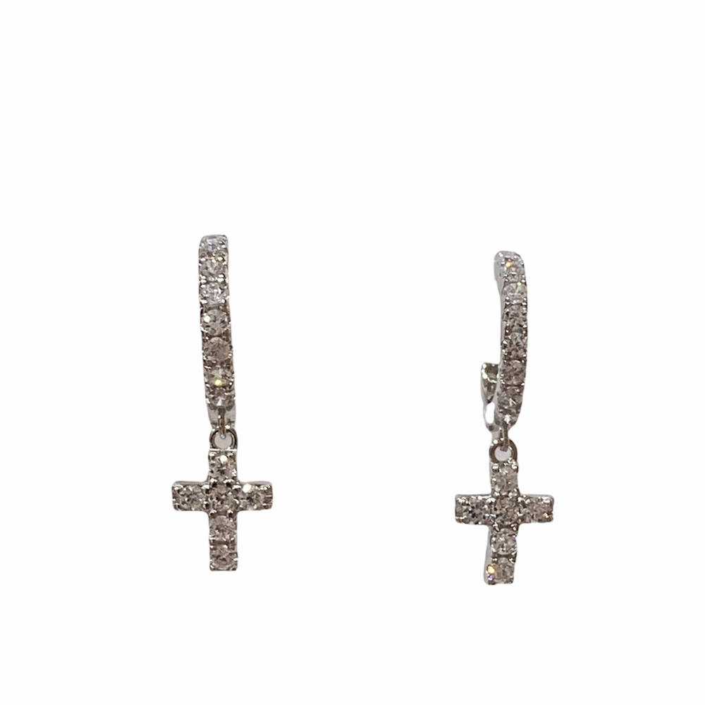Orecchini-pendenti-donna-con-Croce-ORNBCR Orecchini pendenti donna con Croce ORNBCR