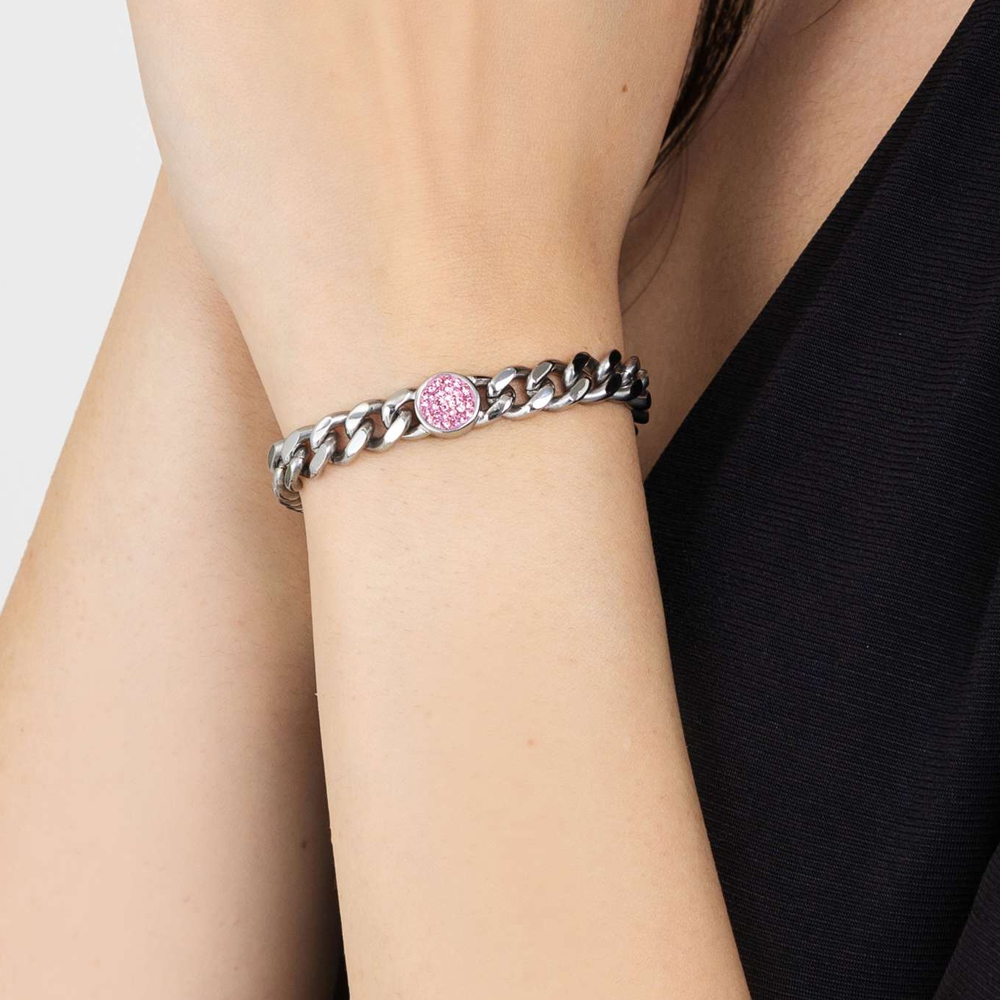Bracciale-donna-Luca-Barra-con-Cristallo-Rosa-BK2202 Bracciale donna Luca Barra con Cristallo Rosa BK2202