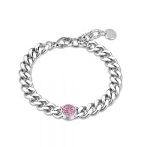 Bracciale donna Luca Barra con Cristallo Rosa BK2202