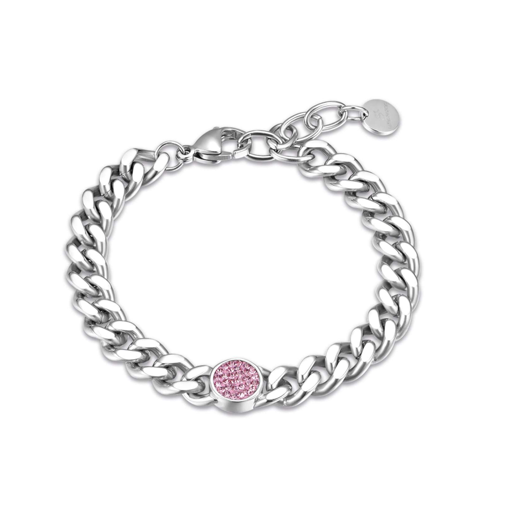 Bracciale-donna-Luca-Barra-con-Cristallo-Rosa-BK2202 Bracciale donna Luca Barra con Cristallo Rosa BK2202