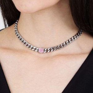 Collana donna Luca Barra con Cristalli Rosa CK1629