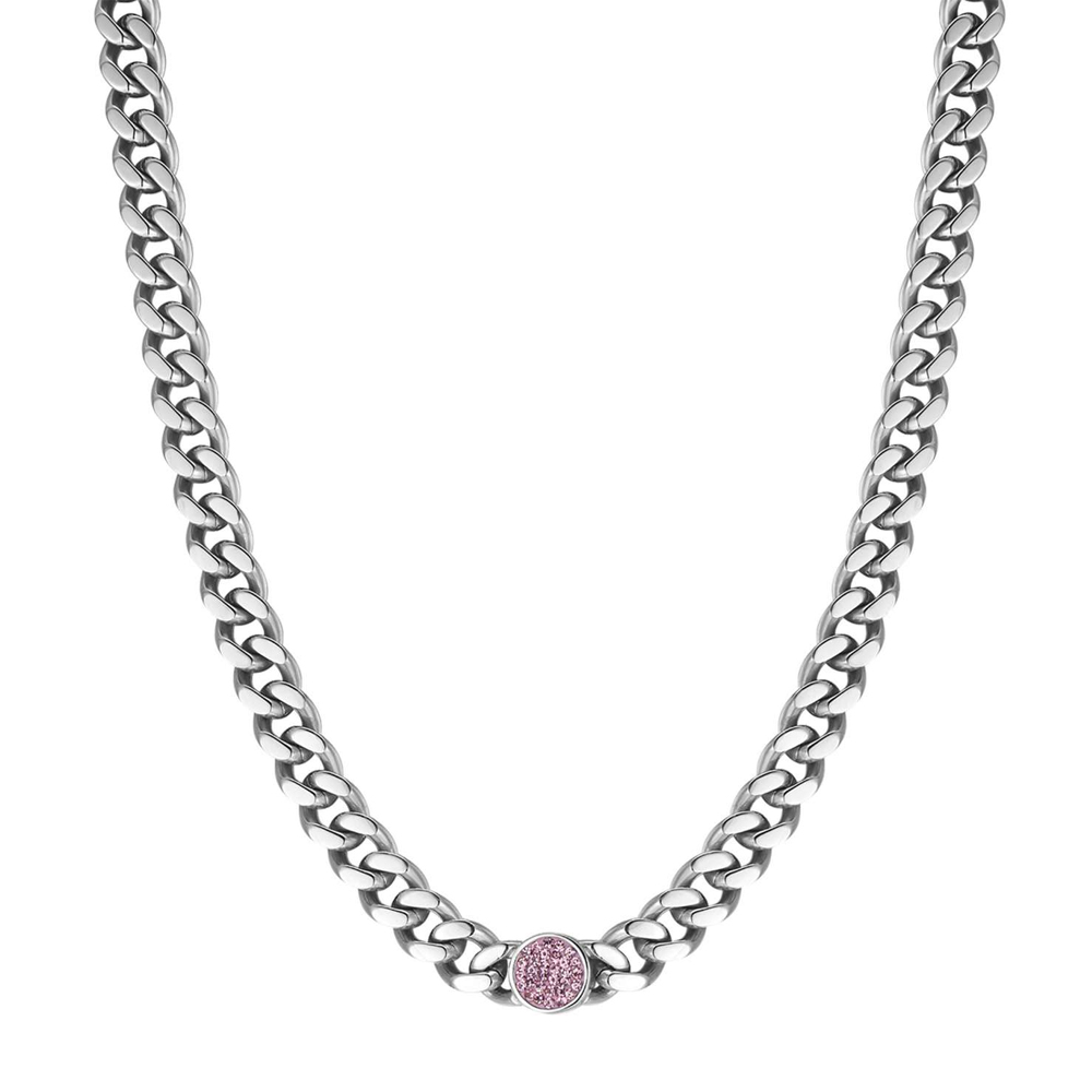 Collana-donna-Luca-Barra-con-Cristalli-Rosa-CK1629 Collana donna Luca Barra con Cristalli Rosa CK1629