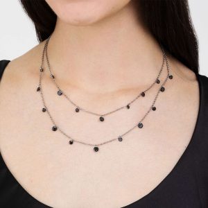 Collana donna Luca Barra con Pietre Nere CK1591
