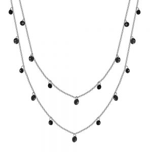 Collana donna Luca Barra con Pietre Nere CK1591