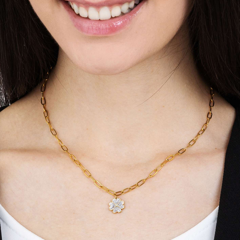 Collana-donna-Luca-Barra-con-Quadrifoglio-CK1627