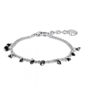 Bracciale donna Luca Barra con Cristalli Neri BK2139
