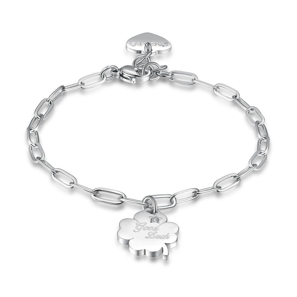 Bracciale-donna-S'agapo'-con-Quadrifoglio-linea-Be-My-Always-SBM57 Bracciale donna S’agapo’ con Quadrifoglio linea Be My Always SBM57