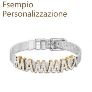 Charm Drop Cuore Luca Barra CH254 realizzato in acciaio inossidabile e decorato con cristalli bianchi. La lunghezza è di 10 mm.