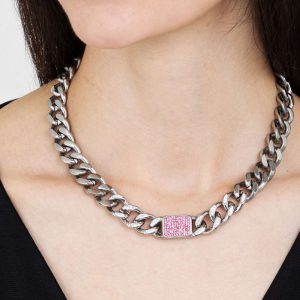 Collana donna Luca Barra con Cristalli Rosa CK1631