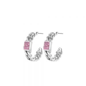 Orecchini donna Luca Barra con Cristalli Rosa OK1144