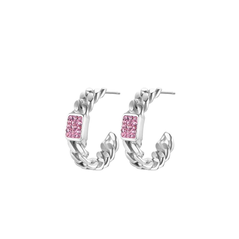 Orecchini-donna-Luca-Barra-con-Cristalli-Rosa-OK1144 Orecchini donna Luca Barra con Cristalli Rosa OK1144