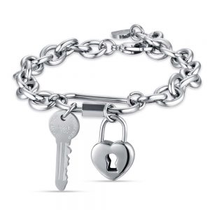 Bracciale donna Luca Barra con Chiave e Cuore Lucchetto BK2216