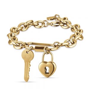 Bracciale donna Luca Barra con Chiave e Cuore Lucchetto BK2218
