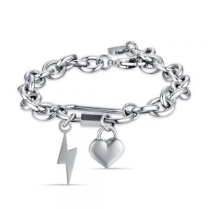 Bracciale donna Luca Barra con Cuore e Fulmine BK2219