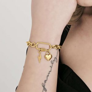 Bracciale donna Luca Barra con Cuore e Fulmine BK2220