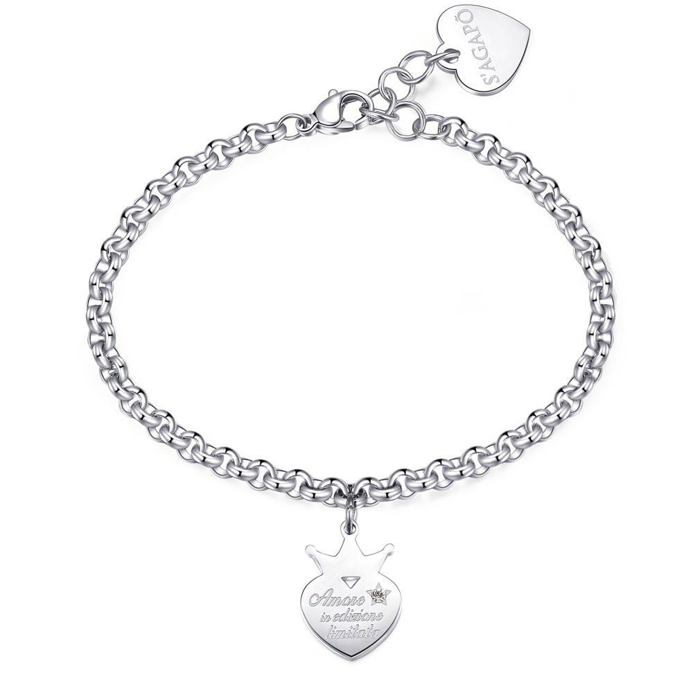 Bracciale-donna-S’agapo’-con-Cuore-e-Corona-linea-Be-My-Always-SBM71 Bracciale donna S’agapo’ con Cuore e Corona linea Be My Always SBM71