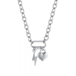Collana donna Luca Barra con Cuore e Fulmine CK1643