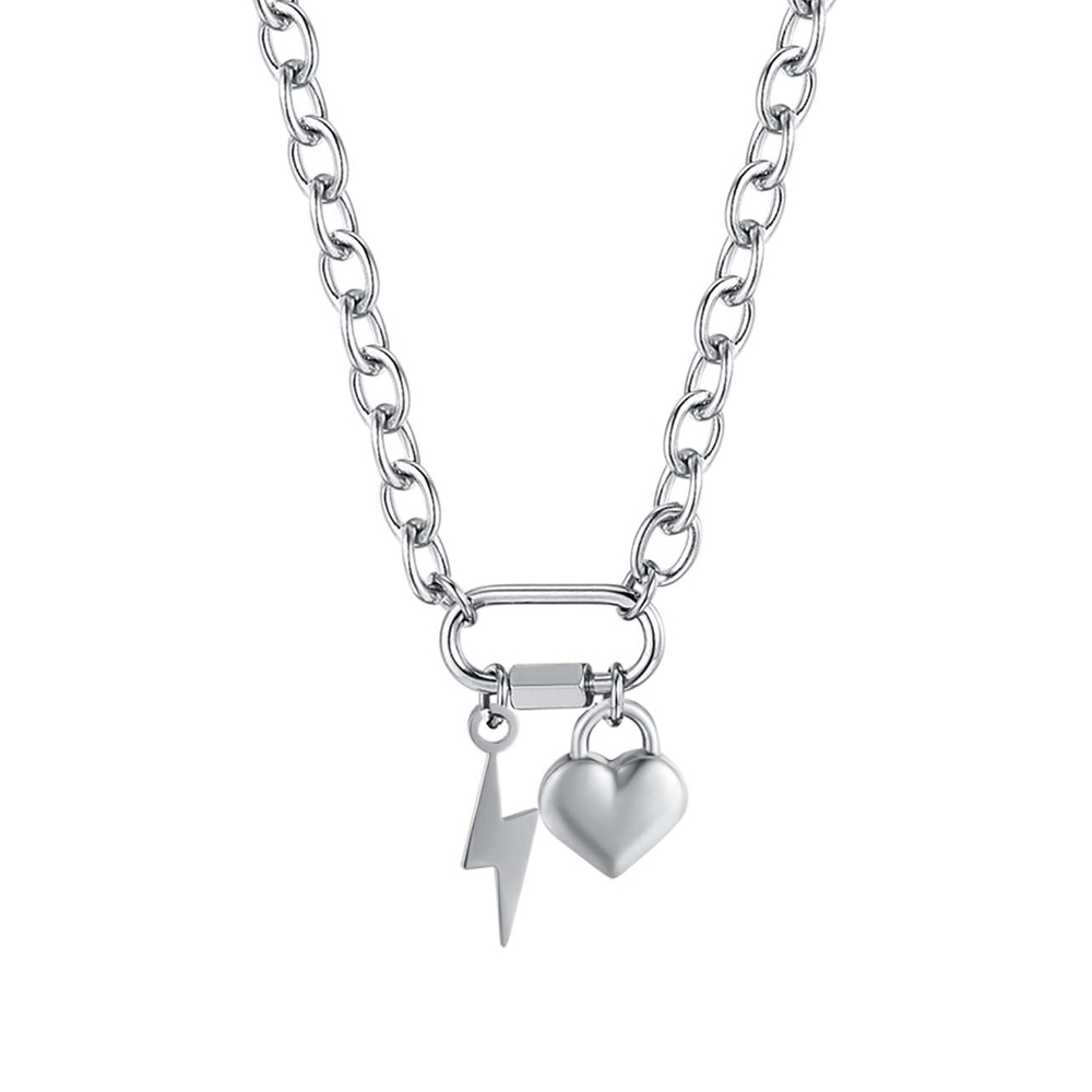 Collana-donna-Luca-Barra-con-Cuore-e-Fulmine-CK1643 Collana donna Luca Barra con Cuore e Fulmine CK1643