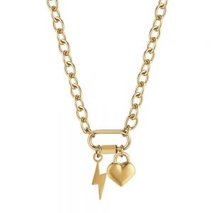 Collana donna Luca Barra con Cuore e Fulmine CK1644