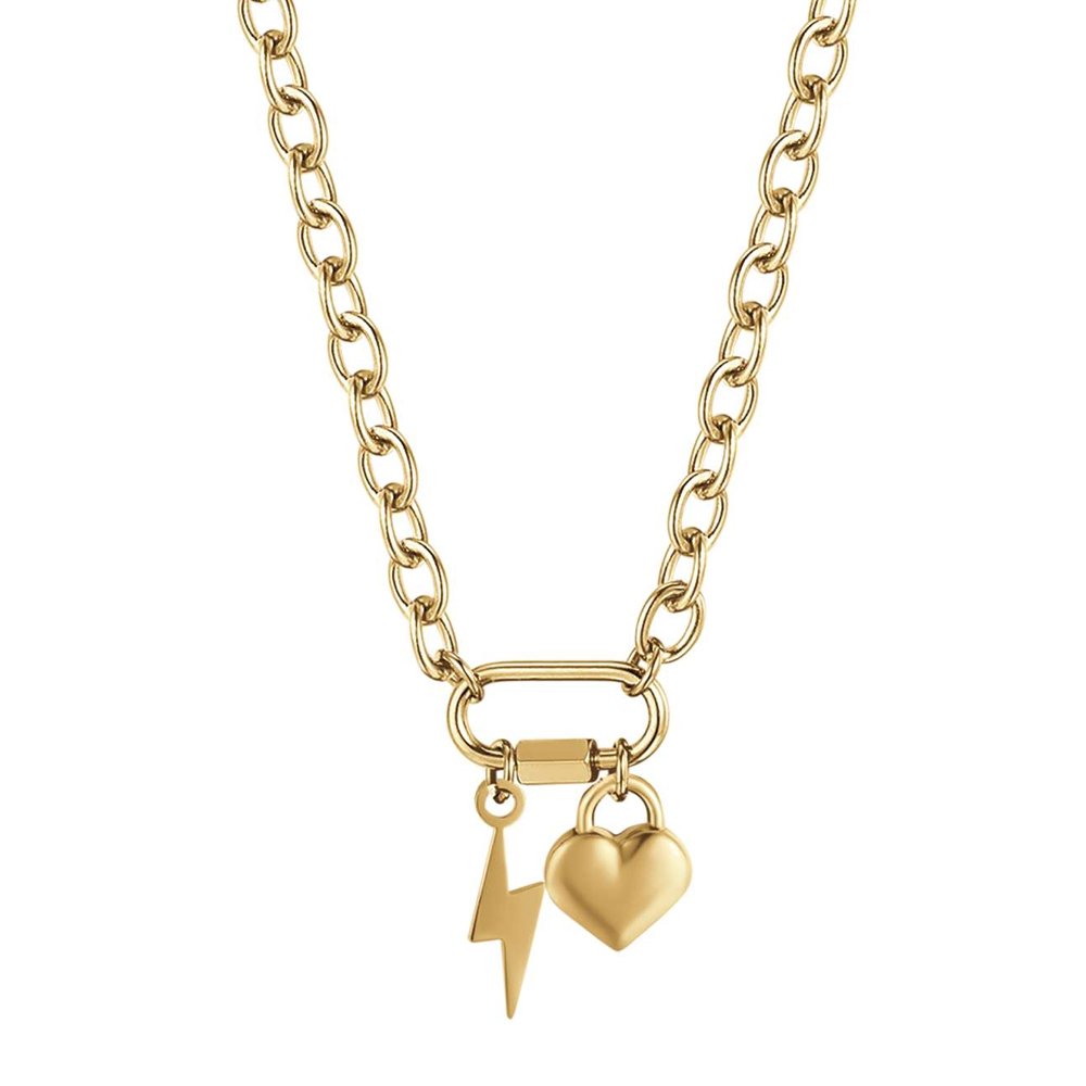 Collana-donna-Luca-Barra-con-Cuore-e-Fulmine-CK1644 Collana donna Luca Barra con Cuore e Fulmine CK1644