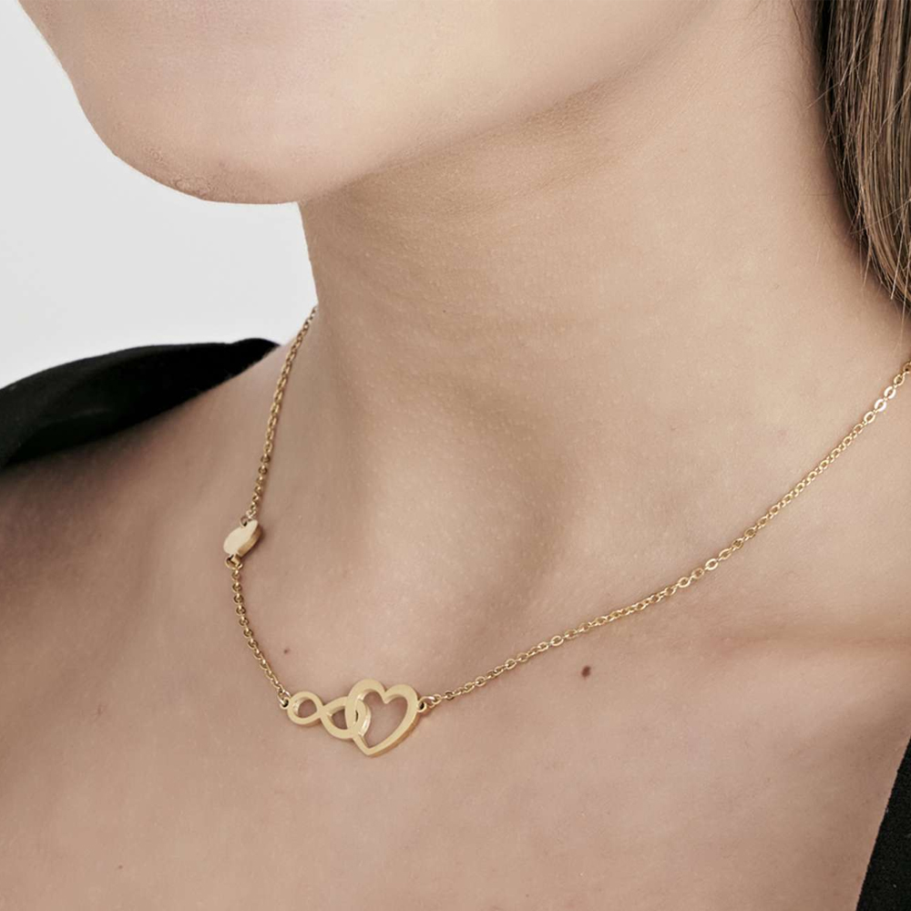 Collana-donna-Luca-Barra-con-Cuore-e-Infinito-CK1575 Collana donna Luca Barra con Cuore e Infinito CK1575