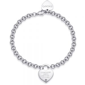 Bracciale donna S’agapo’ con Cuore Migliore Amica linea Be My Always SBM80