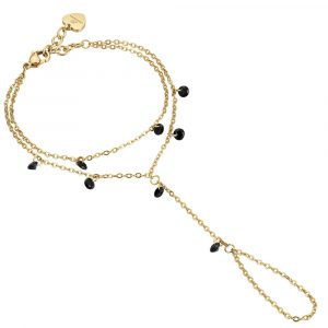 Baciamano donna Luca Barra con Cristalli neri BM102