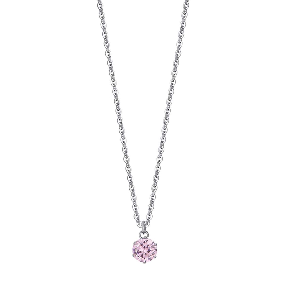Collana-donna-Luca-Barra-con-Cristallo-Rosa-CK1691 Collana donna Luca Barra con Cristallo Rosa CK1691