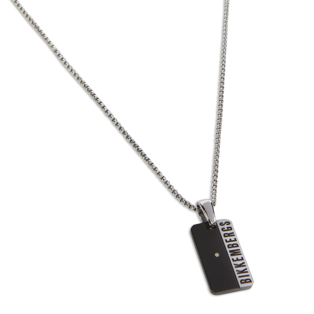 Collana-uomo-Bikkembergs-con-Piastrina-e-Diamanti-BANP01BW Collana uomo Bikkembergs con Piastrina e Diamanti BANP01BW