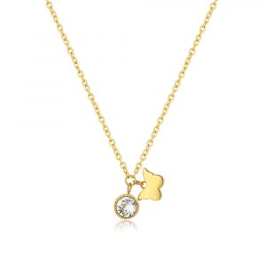 Collana Donna in Acciaio Dorato S'Agapo' LUCKY LIGHT SKT26