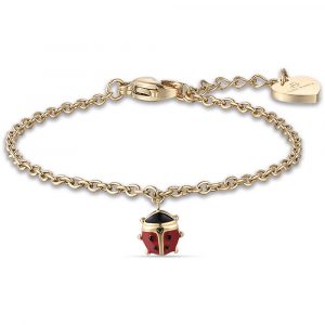 Bracciale Bambina in Acciaio IP Gold con Coccinella Luca Barra JB114