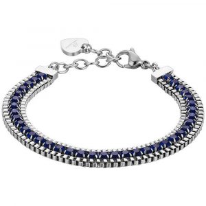 Bracciale Donna in Acciaio con Cristalli Blu LucaBarra BK2298