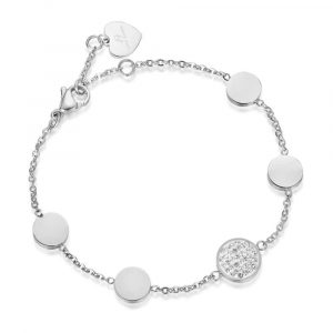 Bracciale Donna in Acciaio con Resina e Cristalli Bianchi LucaBarra BK1675