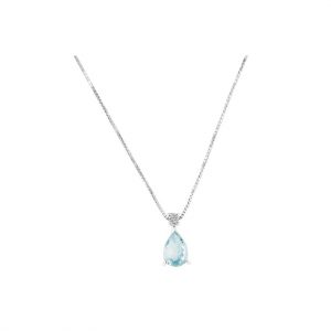 Collana Donna in Oro con Diamanti e AcquaMarina Davite e Delucchi CLN011254