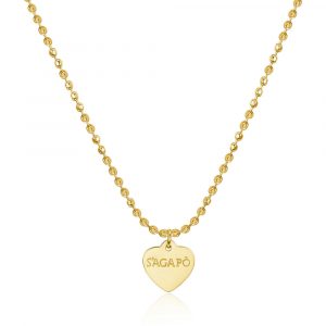 Collana Donna con Cuore in Acciaio Dorato S'Agapo' SHAC43