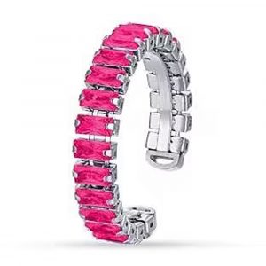 Anello in Acciaio con Cristalli Fucsia Donna ANK437