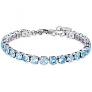 Bracciale Tennis in acciaio con Cristalli Azzurri Luca Barra BK2366