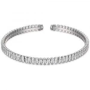 Bracciale in acciaio con cristalli bianchi Luca Barra BK2380