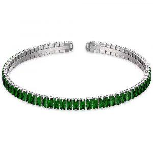 Bracciale in acciaio con cristalli verdi Luca Barra BK2386