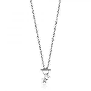 Collana in acciaio con Stella e cristalli bianchi Luca Barra CK1760