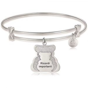 Bracciale rigido in Acciaio Donna con Orso Luca Barra BK1544