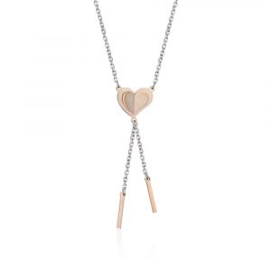 Collana con Cuore In Acciaio Rosato Donna Luca Barra CK1387