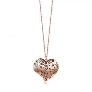Collana con Cuore In Acciaio Rosè Donna Luca Barra CK1139