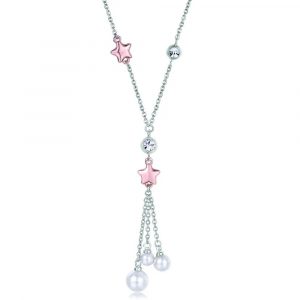 Collana Con Perle E Stelle in Acciaio Donna Luca Barra CK1233