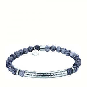 Bracciale elastico con elementi in Acciaio Uomo Luca Barra BA845