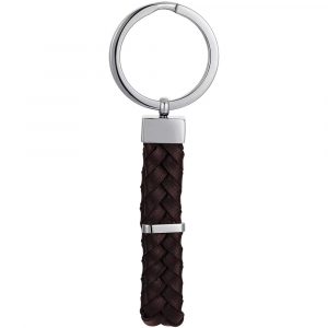Portachiavi in Pelle Marrone in Acciaio Uomo Luca Barra PK251