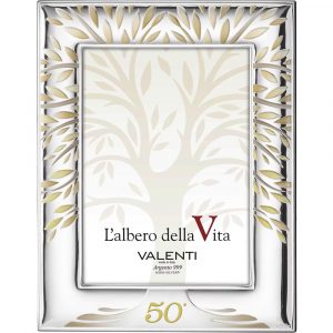 Cornice in Argento con albero della vita a tema 50° anniversario 18X24 52108-5L