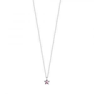 Collana in Acciaio con Stella con Cristallo Rosa Luca Barra CK1818
