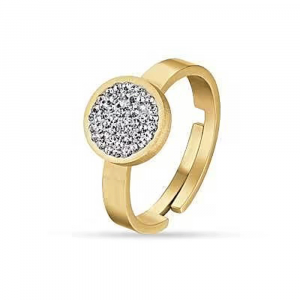 Anello Regolabile in Acciaio Dorato Luca Barra ANK445